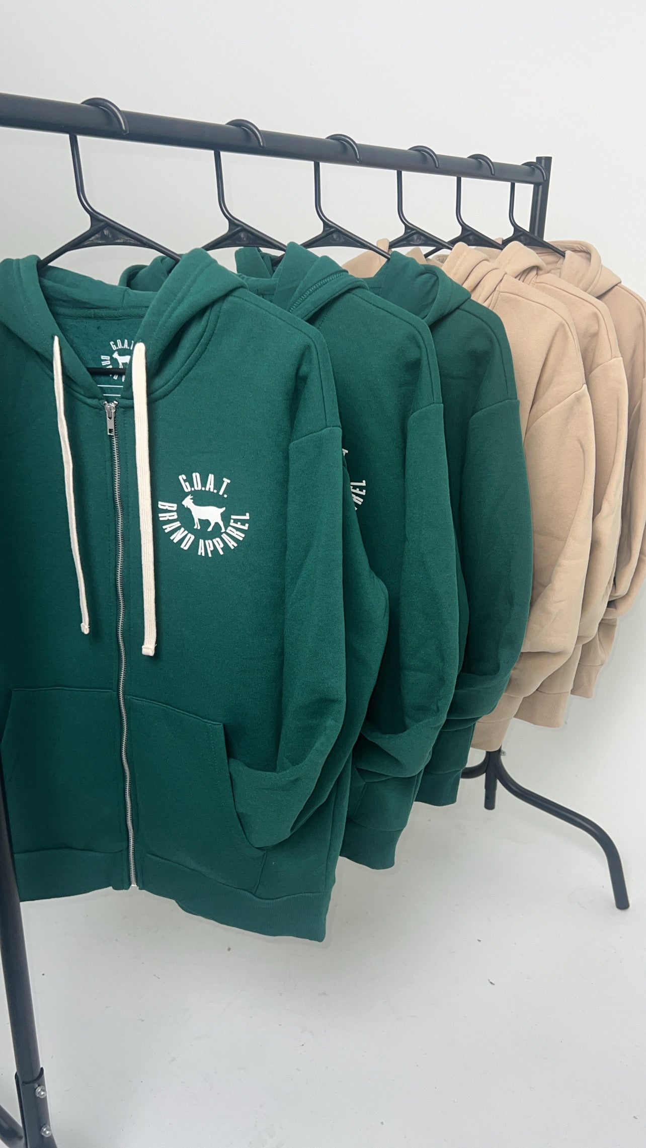 Being Great On Purpose Zip Up Hoodie (Green/White)