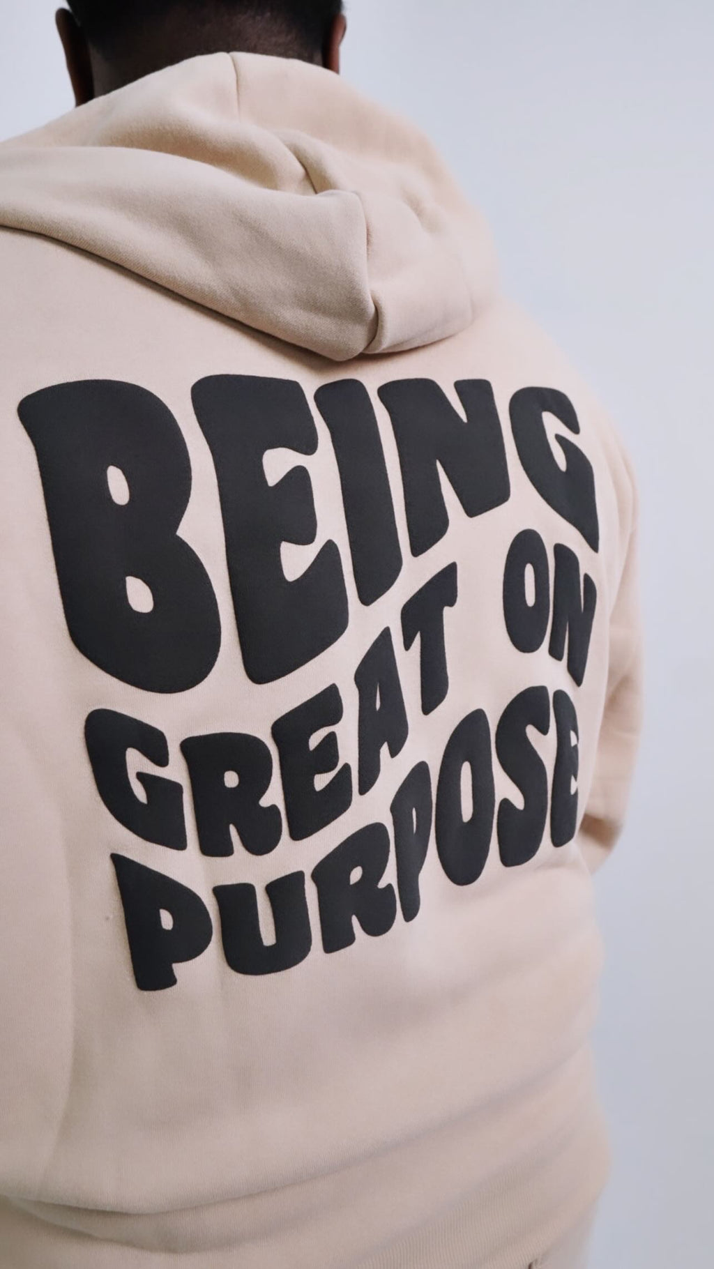 Being Great On Purpose Zip Up Hoodie (Tan/Black)