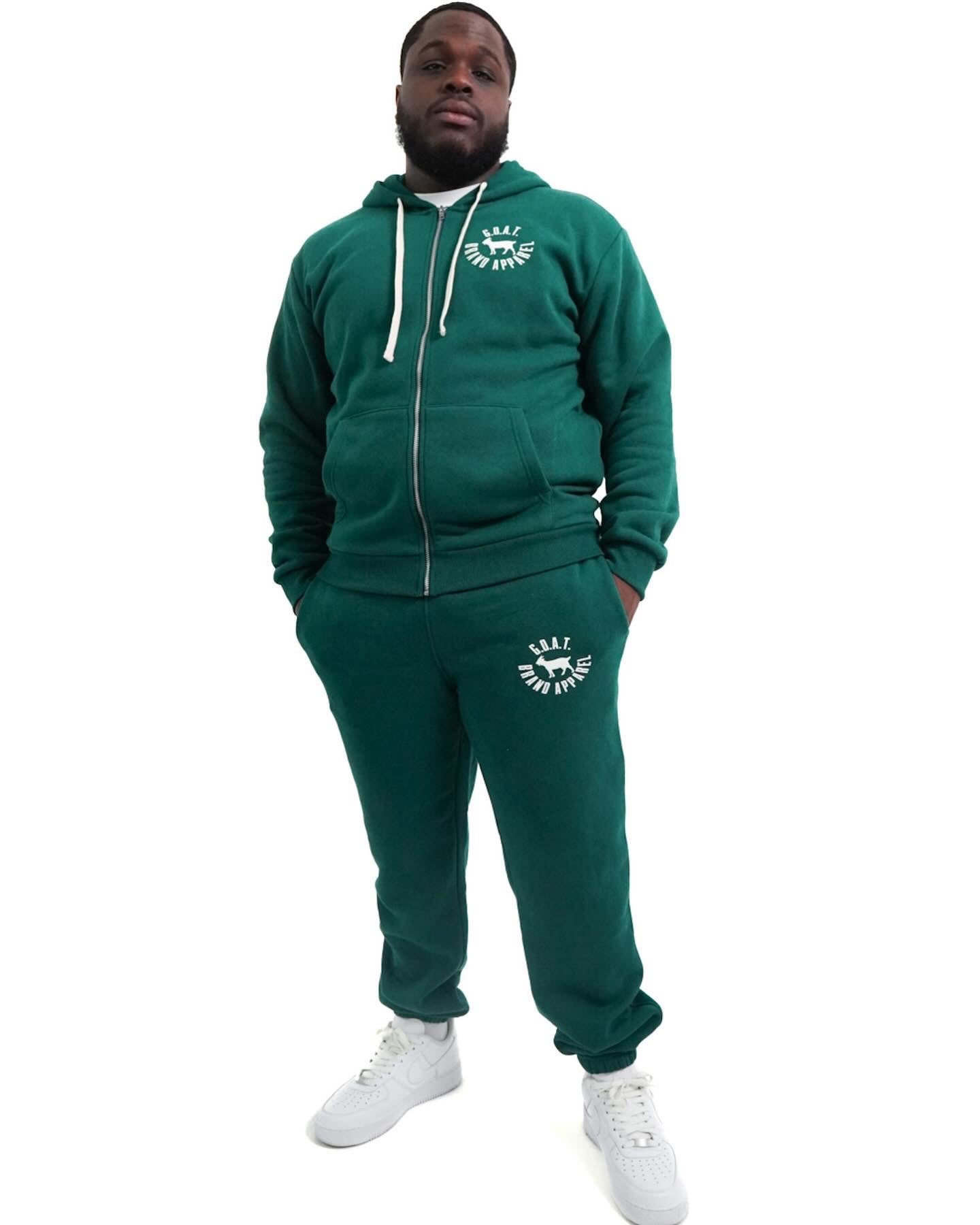 Being Great On Purpose Zip Up Hoodie (Green/White)