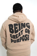 Being Great On Purpose Zip Up Hoodie (Tan/Black)